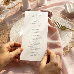 Minimal and Chic   Sage Green and White Wedding Menu