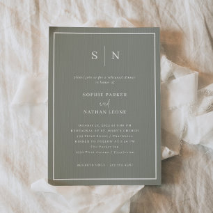 Minimal and Chic   Sage Green Rehearsal Dinner Invitation