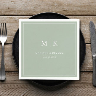 Minimal and Chic Sage Green | Wedding Napkins