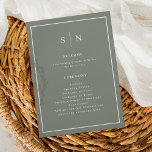 Minimal and Chic Sage Green with Border Wedding Programme<br><div class="desc">These elegant,  modern wedding programs feature a sage green and white minimalist text design,  with a classic frame at the border. Add your initials or monogram to make them completely your own.</div>