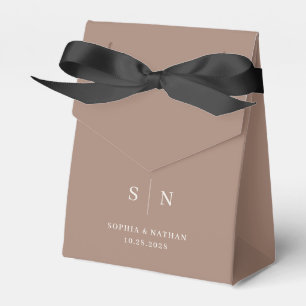 Minimal and Chic Taupe and Creamy White Wedding Favour Box