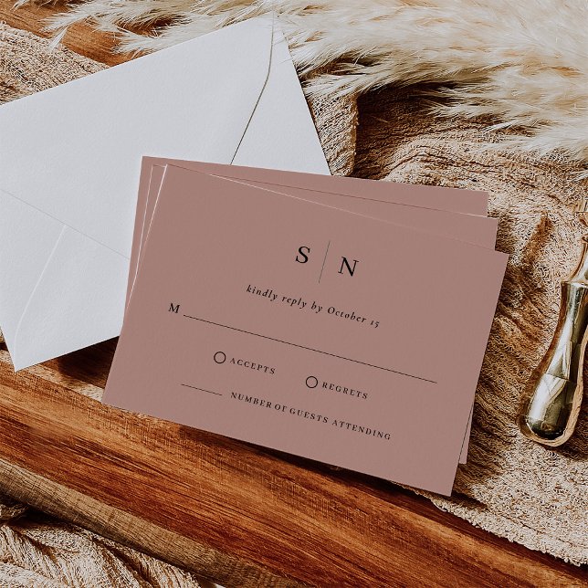 Minimal and Chic | Terracotta Wedding RSVP Card (Creator Uploaded)