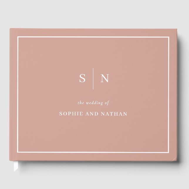 Minimal and Chic Terracotta | White Border Wedding Guest Book (Front)