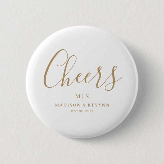 Minimal and Chic | Wedding 6 Cm Round Badge (Front)