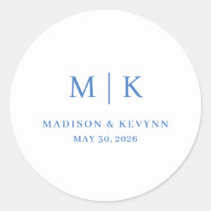 Minimal and Chic Wedding Classic Round Sticker