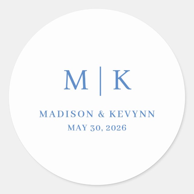 Minimal and Chic | Wedding  Classic Round Sticker (Front)