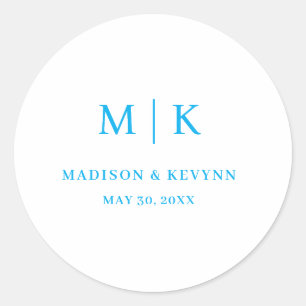 Minimal and Chic Wedding Classic Round Sticker