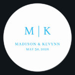 Minimal and Chic | Wedding  Classic Round Sticker<br><div class="desc">These elegant,  modern wedding or bridal shower Round Sticker feature a simple black and white text design that exudes minimalist style. Add your initials or monogram to make them completely your own.</div>