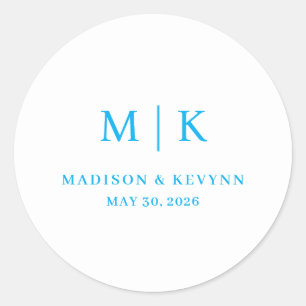 Minimal and Chic Wedding Classic Round Sticker