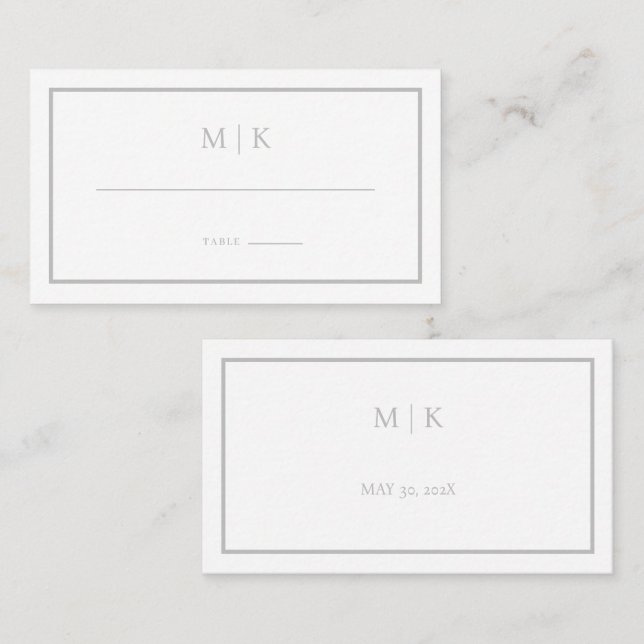 Minimal and Chic  | Wedding Flat  Place Card (Front/Back)