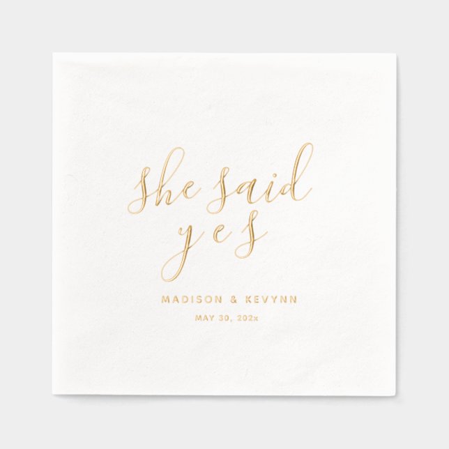 Minimal and Chic | Wedding  Foil Napkins (Front)