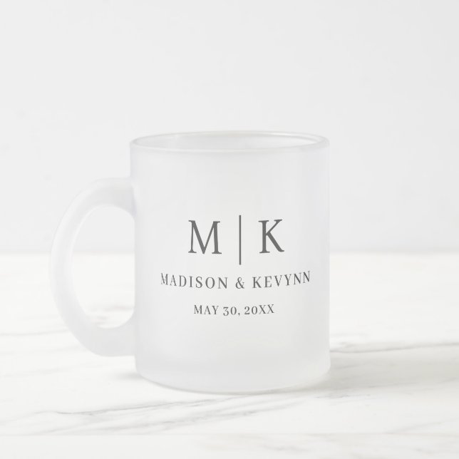 Minimal and Chic | Wedding Frosted Glass Coffee Mug (Left)