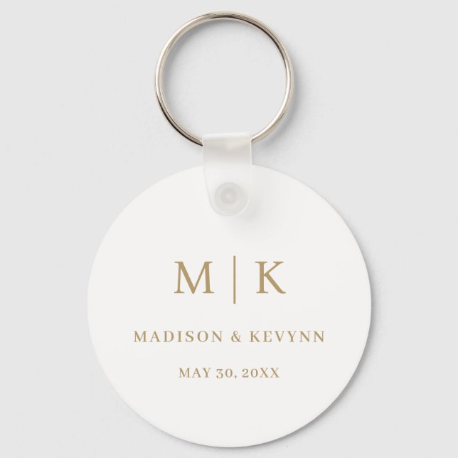 Minimal and Chic | Wedding  Key Ring (Front)