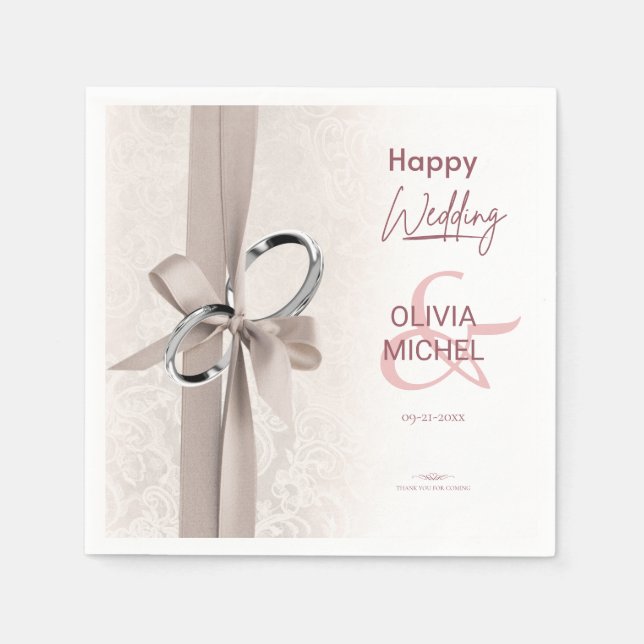 Minimal And Chic Wedding Napkin (Front)