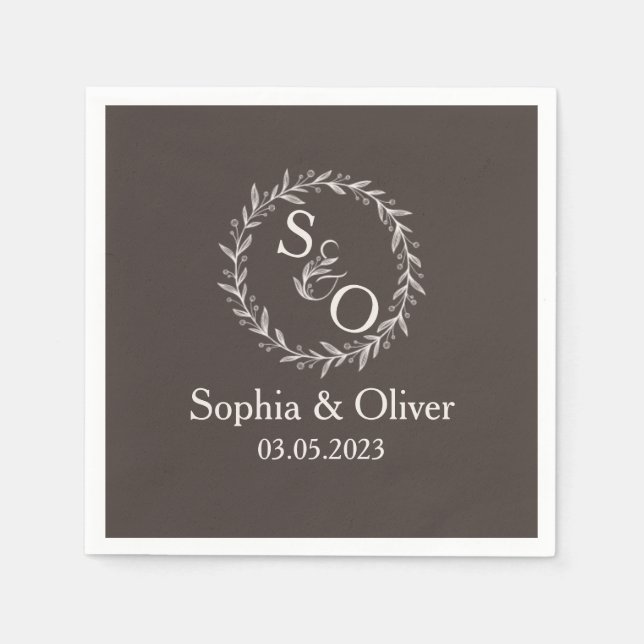 Minimal and Chic | Wedding Napkin (Front)