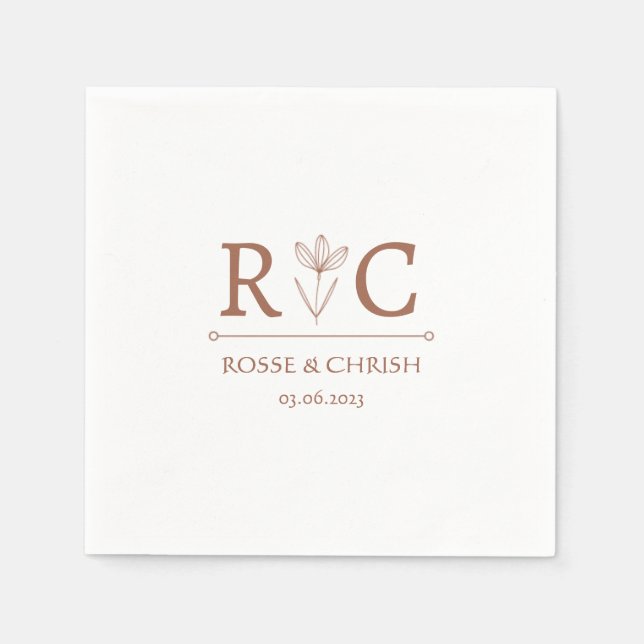 Minimal and Chic | Wedding Napkin (Front)