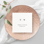 Minimal and Chic | Wedding Napkin<br><div class="desc">These elegant,  modern wedding or bridal shower napkins feature a simple black and white text design that exudes minimalist style. Add your initials or monogram to make them completely your own.</div>