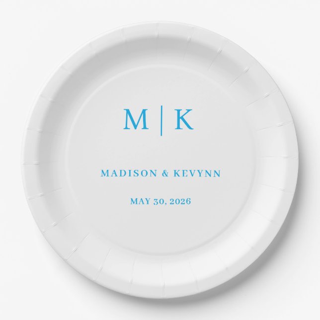 Minimal and Chic | Wedding Napkins Paper Plate (Front)