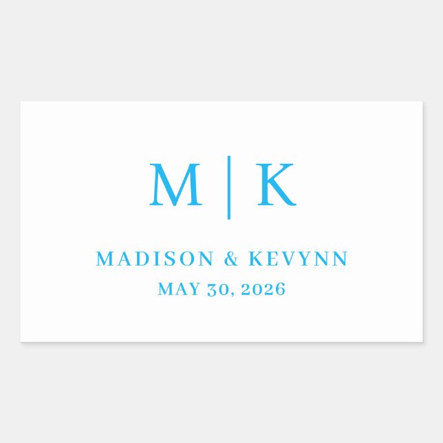 Minimal and Chic | Wedding  Rectangular Sticker (Front)
