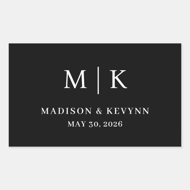 Minimal and Chic | Wedding  Rectangular Sticker (Front)