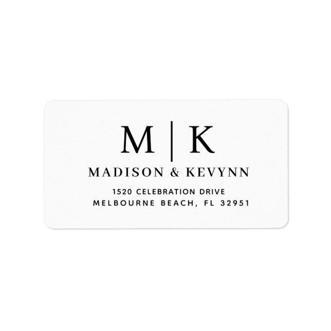 Minimal and Chic | Wedding Return Address Label (Front)