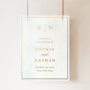 Minimal and Chic   Wedding Welcome in Gold Foil Prints