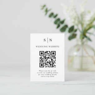 Minimal and Chic   White and Black Wedding Enclosure Card