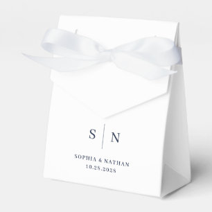 Minimal and Chic   White and Navy Blue Wedding Favour Box