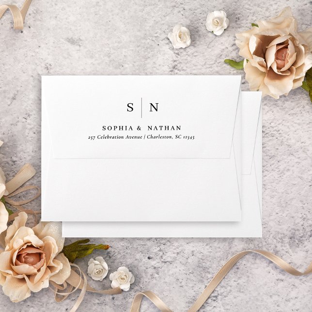 Minimal and Chic | White Monogram BUDGET Wedding Envelope (Creator Uploaded)