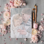 Minimal and Chic | Your Photo with Overlay Wedding Invitation<br><div class="desc">These elegant,  modern wedding invitations feature a sheer white overlay over your own photo,  and a simple black and white text design that exudes minimalist style. Add your initials or monogram to make them completely your own.</div>