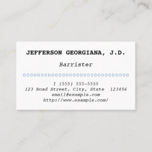 Minimal and Conservative Barrister Business Card