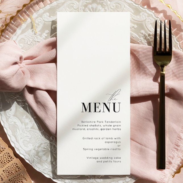 Minimal and elegant Black and White Wedding Menu (Creator Uploaded)