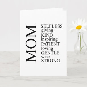 Minimal and Elegant Mum Card, Heartfelt Message Card