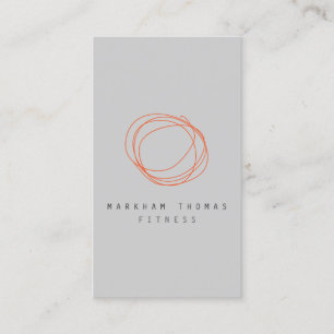 Minimal and Modern Designer Scribble Logo Orange Business Card