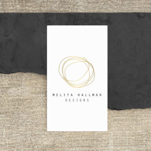 Minimal and Modern Gold Designer Scribble Logo Business Card