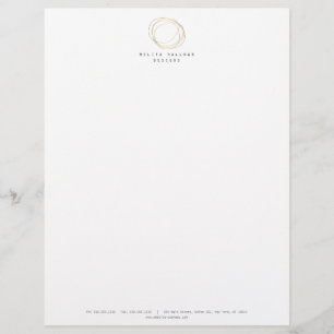 Minimal and Modern Gold Designer Scribble Logo Letterhead Design