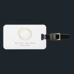 Minimal and Modern Gold Designer Scribble Logo Luggage Tag<br><div class="desc">A hand-drawn scribble in a circular pattern becomes an unconventional, yet modern and abstract logo on this personalised luggage tag. Your name or company name is grounded in a minimal font set on a white background. This design is part of a series of coordinating office supplies to help brand your...</div>