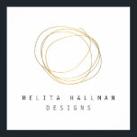 Minimal and Modern Gold Designer Scribble Logo Poster<br><div class="desc">A hand-drawn scribble in a circular pattern becomes an unconventional, yet modern and abstract logo on this personalised poster. This wall art piece is great to use for signage, to display your brand at trade shows, office settings, etc. This design is part of a series of coordinating office supplies to...</div>