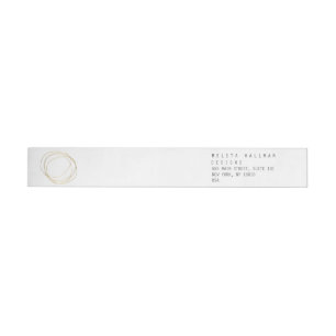 Minimal and Modern Gold Designer Scribble Logo Wraparound Address Label