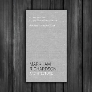 Minimal and Modern Grey Linen Business Card