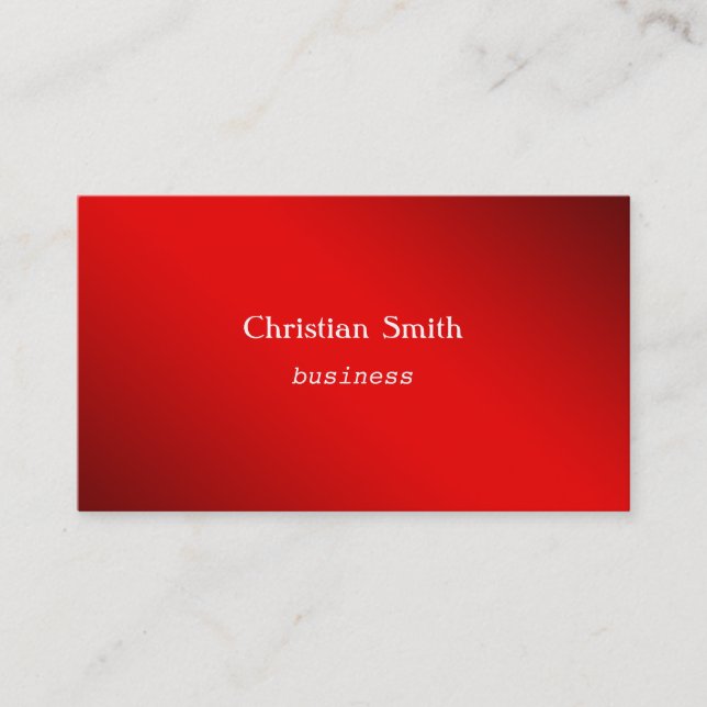 Minimal and  modern red Business Card (Front)
