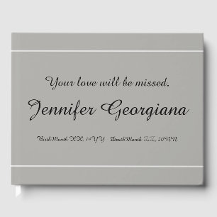 Minimal and Plain Funeral Guest Book