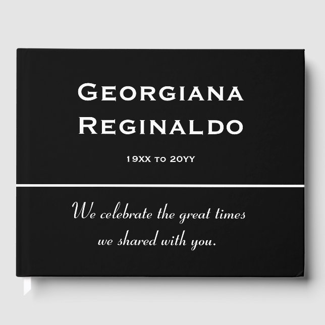 Minimal and Respectable Funeral Guest Book (Front)