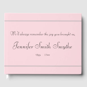 Minimal and Respectable Memorial Guest Book