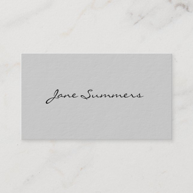 Minimal and Simple Pastel Blue Grey Business Card (Front)