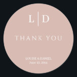 Minimal and Simple Personalised Wedding Classic Round Sticker<br><div class="desc">Modern and simple wedding or bridal shower stickers & Labels. Black and white text in a minimal style. Just add your initials or monogram and names.</div>
