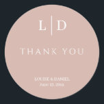 Minimal and Simple Personalised Wedding Classic Round Sticker<br><div class="desc">Modern and simple wedding or bridal shower stickers & Labels. Black and white text in a minimal style. Just add your initials or monogram and names.</div>
