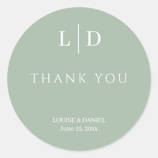 Minimal and Simple Personalised Wedding Classic Round Sticker