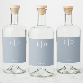 Minimal and Simple Personalised Wedding Liquor Bottle Label