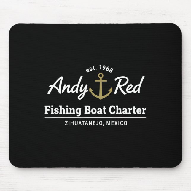 Minimal Andy Red Fishing Boat Charter Mouse Mat (Front)